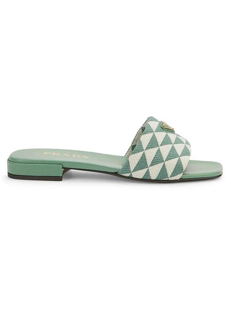 prada jacquard slides|saks Prada slides.